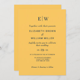 Convite Flor de Raios Simples Elegante com Casamento Monog