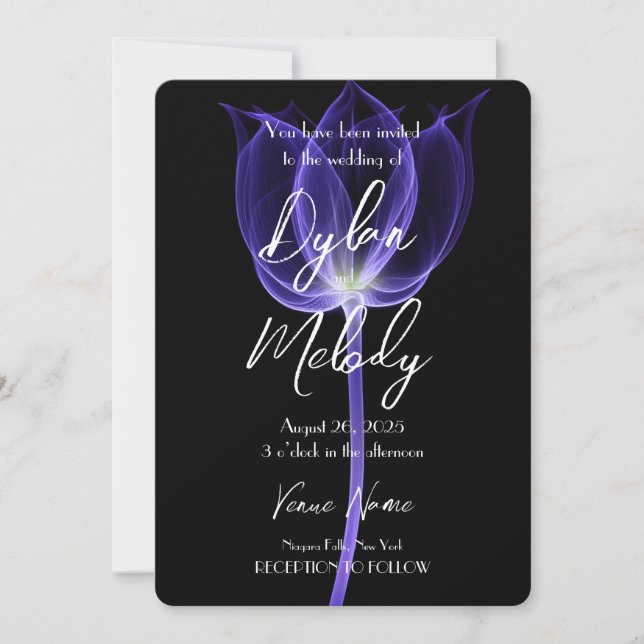 Convite Flor de raios X personalizado (Frente)