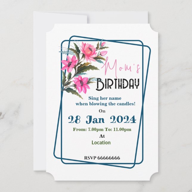 Convite Flor de Rosa (Frente)