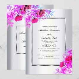 Convite Flor de Rosas Elegante Moderno Branco