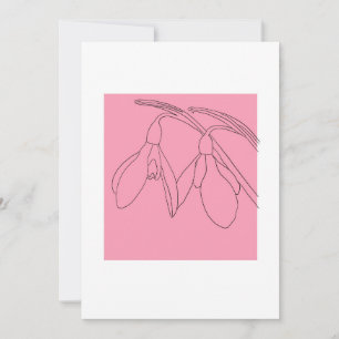 Convite Flor de snowdrop rosa e preto