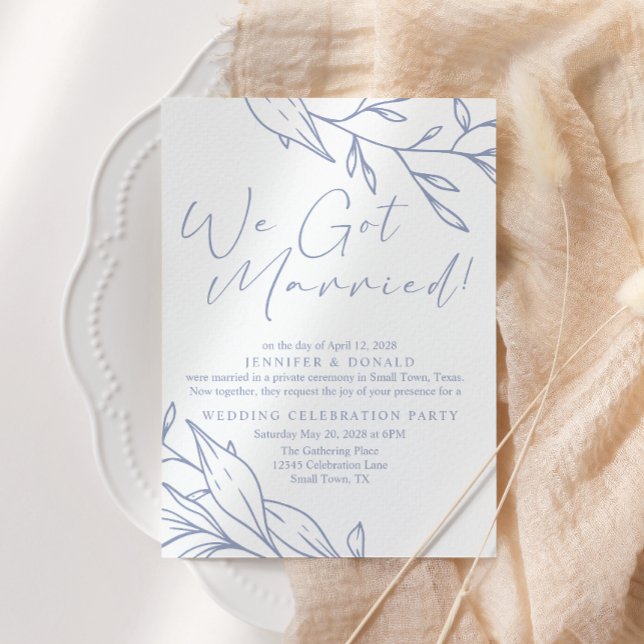 Convite Flor de Vinca Casamento Recém-Casados (Criador carregado)