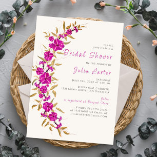 Convite Flor de Vinha Trombeta Roxa Jardim Chá de Noiva