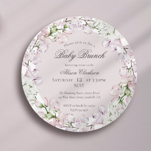 Convite Flor doce de ervilha Brunch elegante