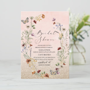 Convite Flor e borboleta salgado Elegante