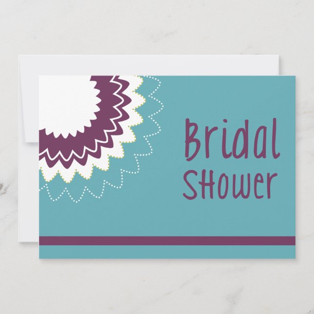 Convite Flor em chamas - Roxo e Verde (Frente)