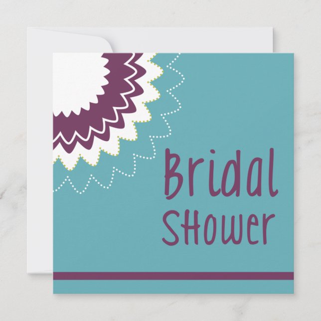 Convite Flor em chamas - Roxo e Verde (Frente)