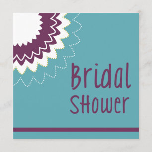 Convite Flor em chamas - Roxo e Verde