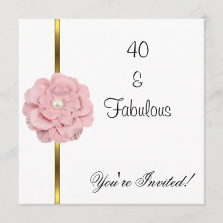 Convite Flor Fabulosa Pérola Branca Aniversário de 40 anos