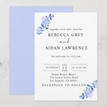 flor & folhas em estilo aquarela azul empoeirado r