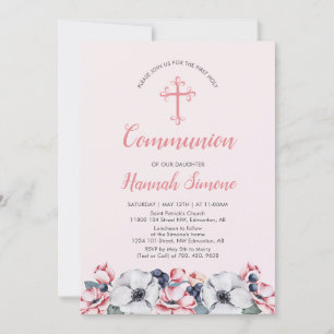 Convite Flor, Menina   Primeira Comunhão / Confirmação