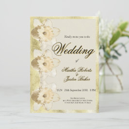 Convite Flor Narciso elegante personalizada com moldura do