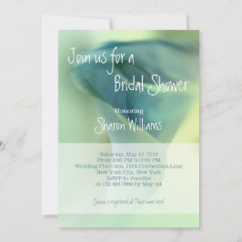 Convite Flor Romântico em tons azuis - Chá de panela