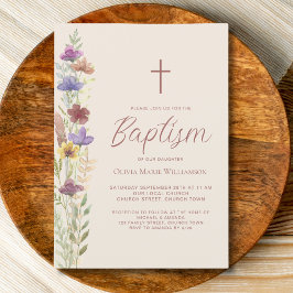 Convite Flor selvagem Baptism