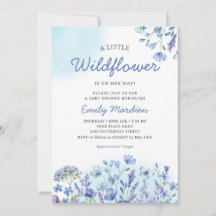 Flor Selvagem Cana-d-água Blue Floral Baby Showe