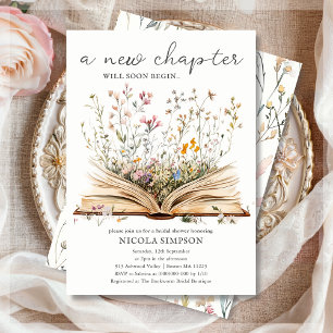 Convite Flor selvagem Chá de panela do Tema do Livro
