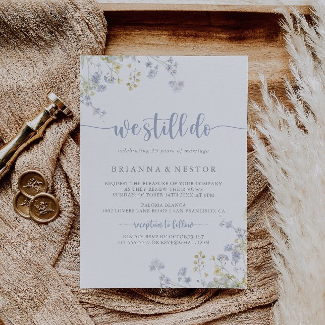 Convite Flor Selvagem Elegante Ainda Fazemos Renovação De  (Criador carregado)