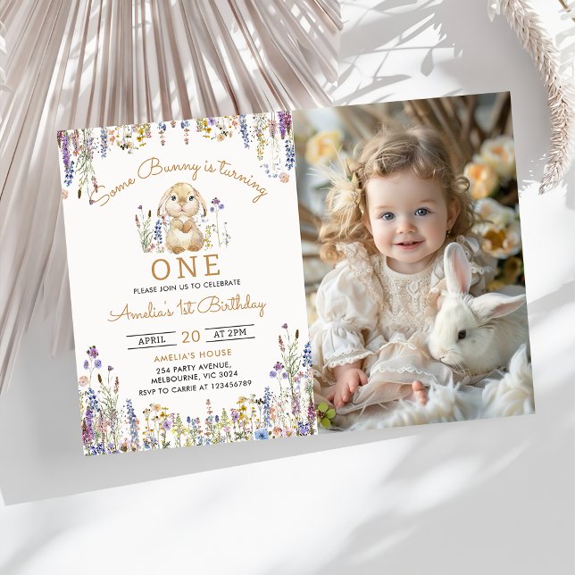 Convite Flor Selvagem Foto De Aniversário De Uma Garota Co (Criador carregado)