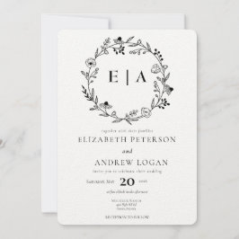 Convite Flor selvagem mínimo | Wreath Wedding