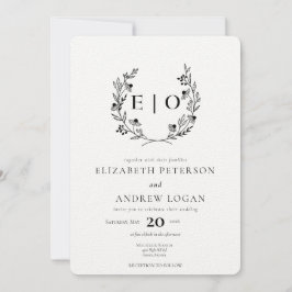 Convite Flor selvagem mínimo | Wreath Wedding