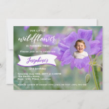 Flor Selvagem Roxa Personalizada Aniversário Infan