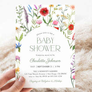 Convite Flor Selvagem Sexo Floral Chá de fraldas Neutro