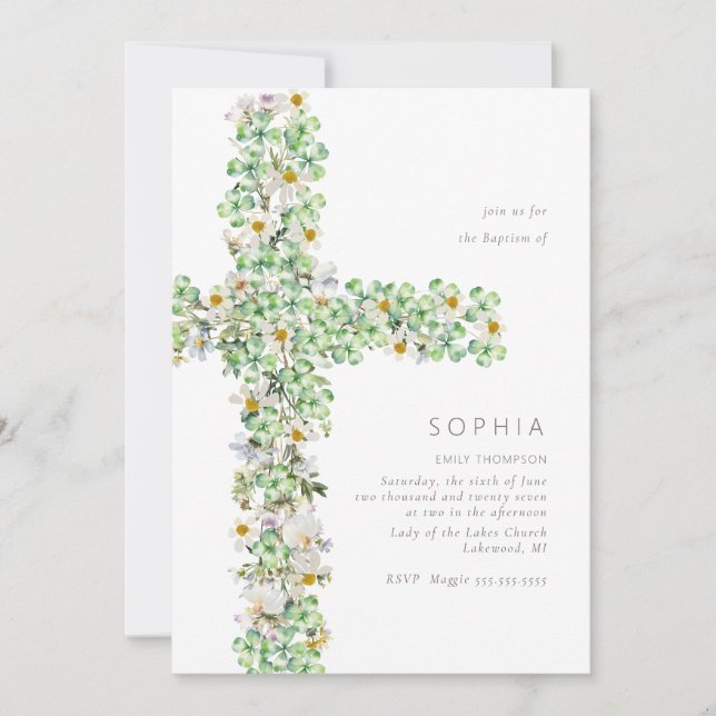 Convite Flor silvestre de Clover atravessa o Natal do Bati (Frente)