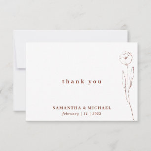 Convite Flor Terracotta Indie obrigado botânico