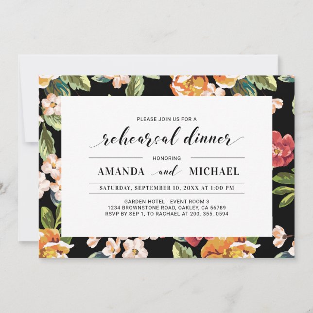 Convite Flor Tropical | Jantar de Ensaio de Casamento Mode (Frente)