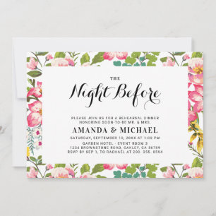 Convite Flor Tropical Jantar de Ensaio de Casamento Mode