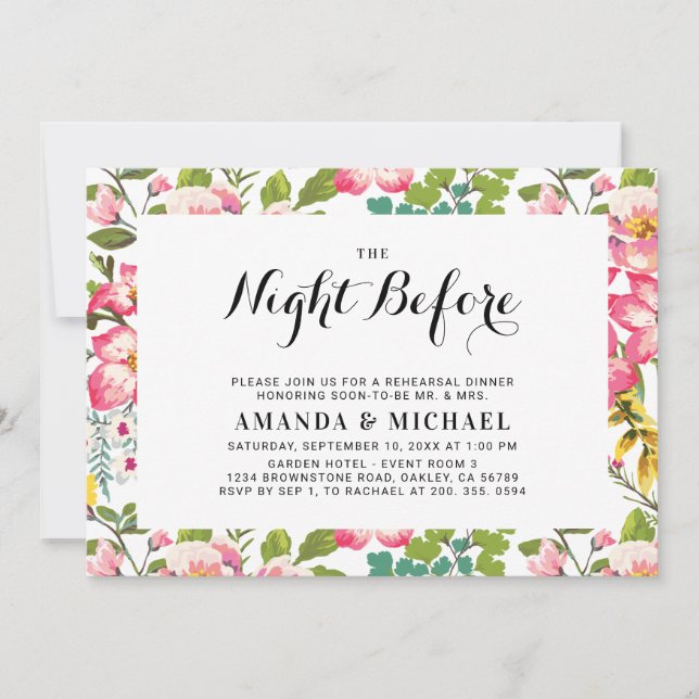 Convite Flor Tropical | Jantar de Ensaio de Casamento Mode (Frente)
