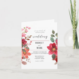 Convite Flor Vermelho eterno