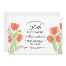 Flora das Tulipas Vermelhas Elegantes 50º Aniversá