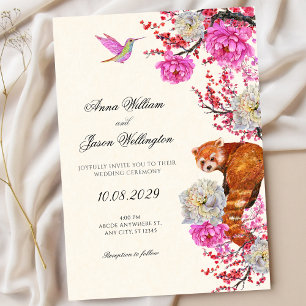 Convite Flora fauna estética casamento primavera