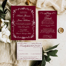 Florais Burgundy Clássicos Casamento Herbal Dinhei