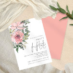 Convite Florais Cor-de-rosa embebidos 50ª Festa de anivers<br><div class="desc">Elegante Blush Pink Florals 50º Aniversário Convite. Uma trendy arte de ilustração floral convidando seus convidados para comemorar seu 50º aniversário, com flores e folhas no canto superior esquerdo. Um roteiro elegante para a ocasião e personalizar facilmente o resto do texto de acordo com suas necessidades. Um plano de fundo...</div>