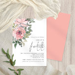 Convite Florais Cor-de-rosa esmagador, cor-de-rosa, Fortie<br><div class="desc">Elegante Blush Pink Florals Aniversário do Quarto Aniversário. uma trendy arte floral para convidar seus convidados a comemorar seu aniversário de 40 anos, com flores e folhas no canto superior esquerdo. Um roteiro elegante para a ocasião e personalizar facilmente o resto do texto de acordo com suas necessidades. Um plano...</div>