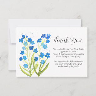 Convite Florais de simpatia Forget Me Not Funeral Obrigado