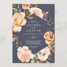 Convite Florais Russos da Terra | Casamento Casual Roxo