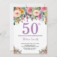 Floral 50º Aniversário Púrpura