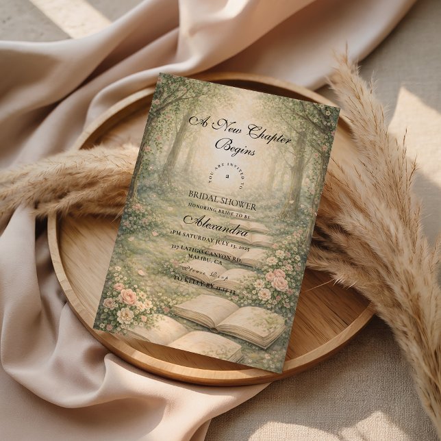 Convite Floral A New Chapter Bridal Shower (Criador carregado)