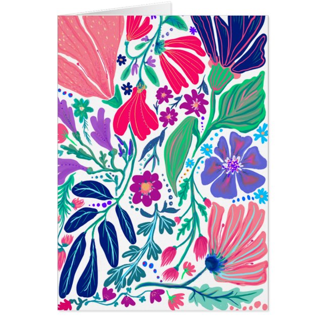 Convite floral abstrato do Grande Dane (Frente)