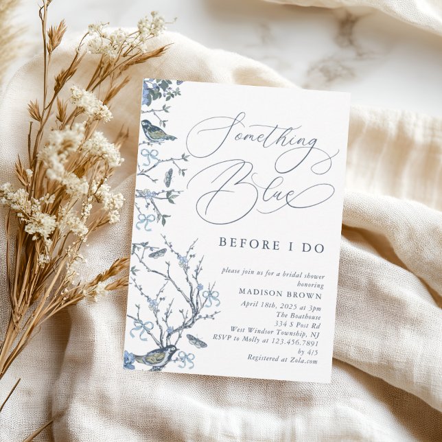 Convite Floral Algo Azul Antes que eu faça Chá de panela (Criador carregado)