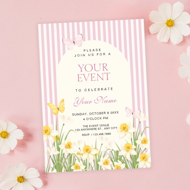 Convite Floral amarelo rosa (Criador carregado)