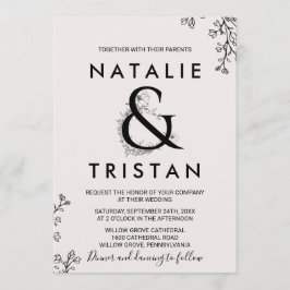 Convite Floral Ampersand Wedding