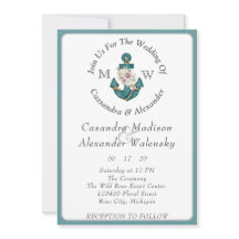 Floral Anchor Rope Beach Teal Aqua Blue