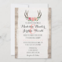 Floral Antlers Rustic Wedding Personalizado Formal