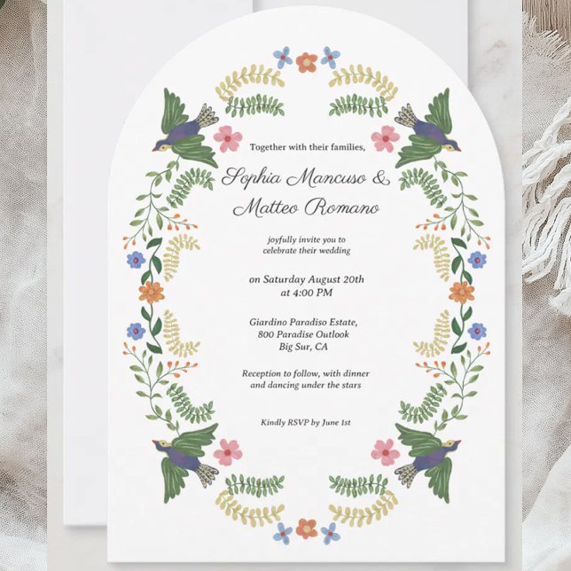 Convite Floral Arch Linen Wedding (Criador carregado)