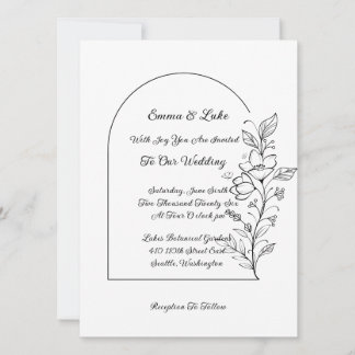 Convite Floral Arch Wedding Invitation