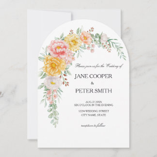 Convite Floral arrangement. Budget Wedding Invitation